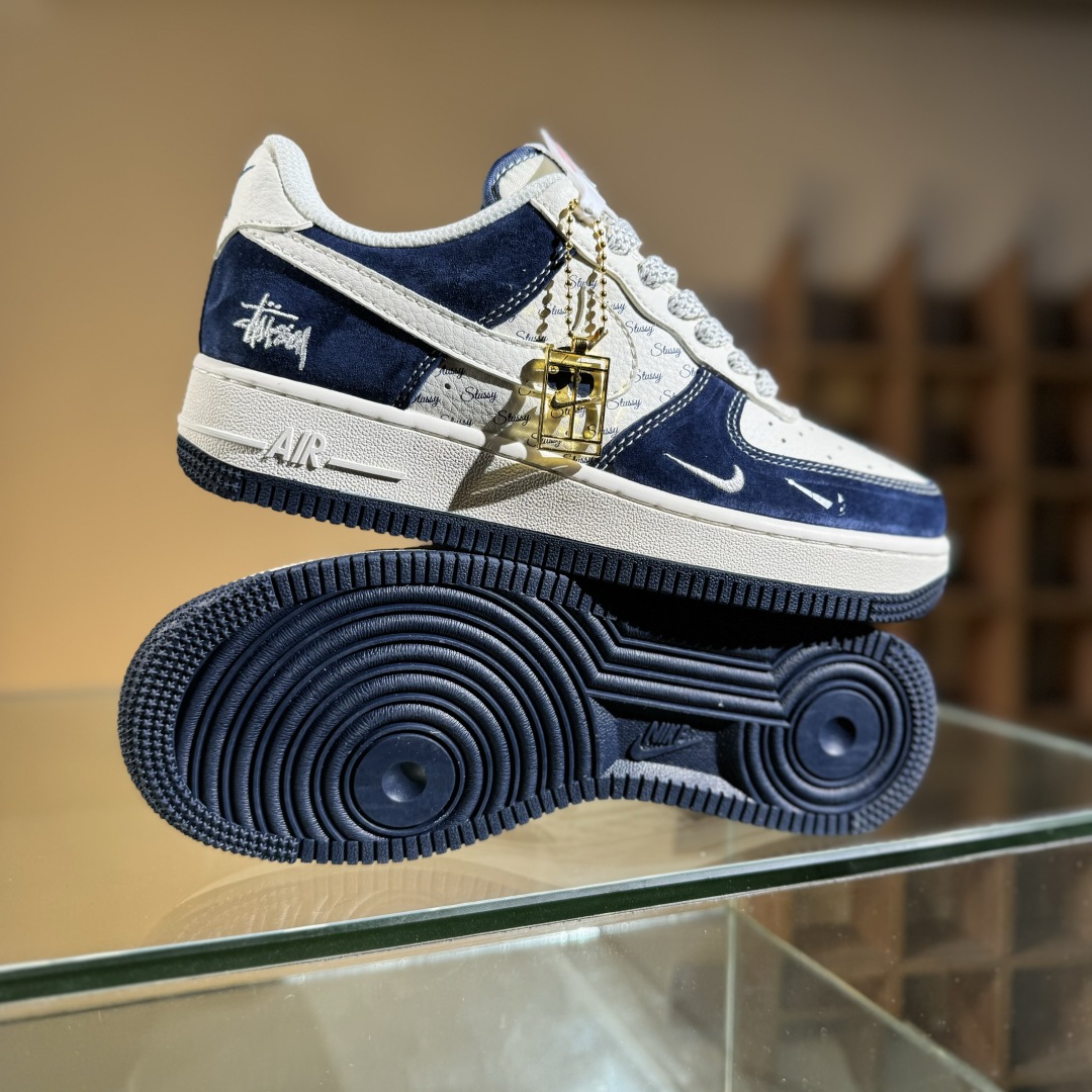 260 Nike Air Force 1'07 Low 斯图西联名 海军蓝 空军一号低帮休闲板鞋 SM6188-673