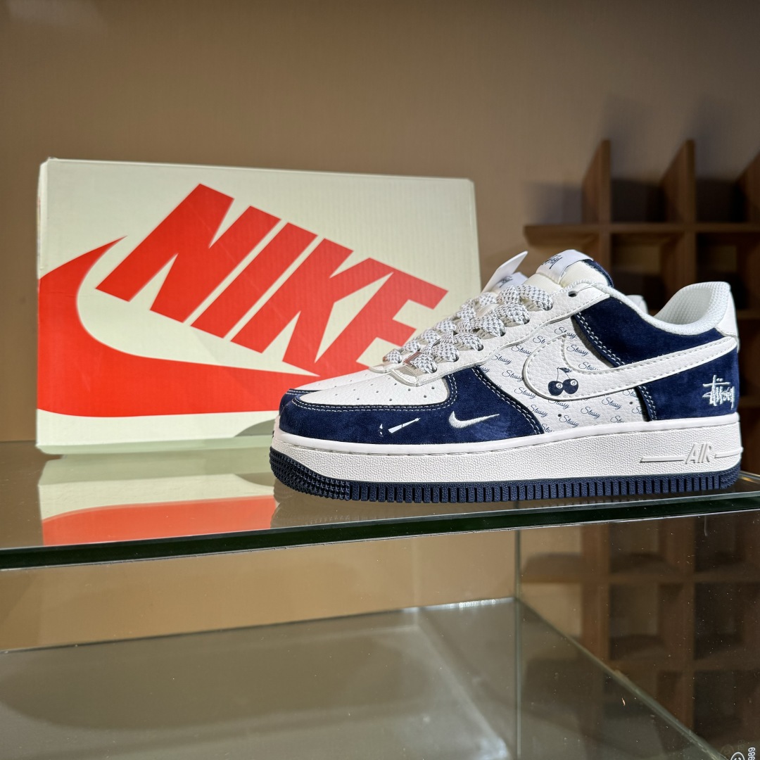 260 Nike Air Force 1'07 Low 斯图西联名 海军蓝 空军一号低帮休闲板鞋 SM6188-673