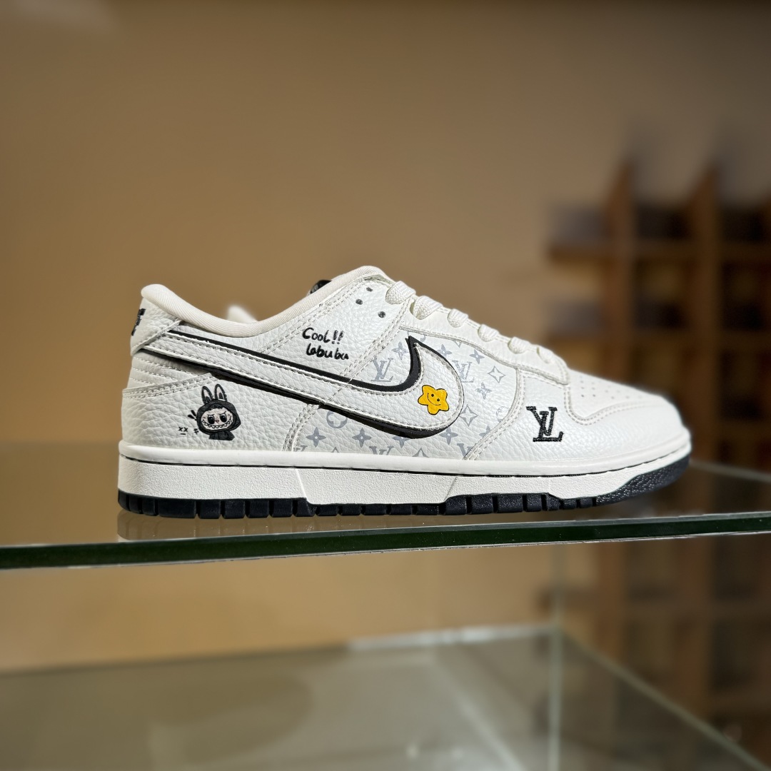 280 Nike SB Dunk Low LV拉布布 三方联名 白碳黑 高端定制 低帮休闲板鞋 SC0601-455