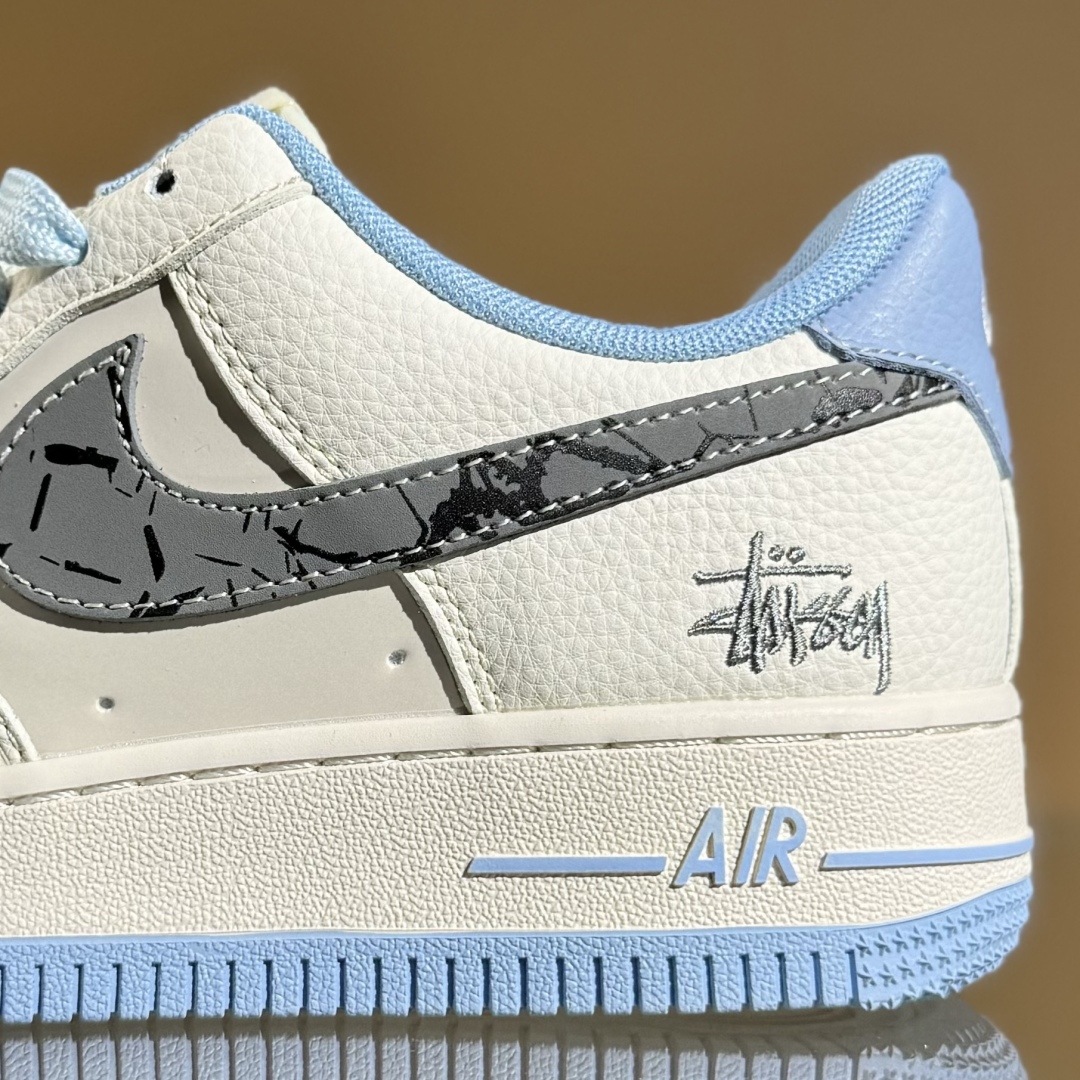 260 Nike Air Force 1'07 Low 斯图西联名 骷髅米灰蓝 空军一号低帮休闲板鞋 QW5606-269