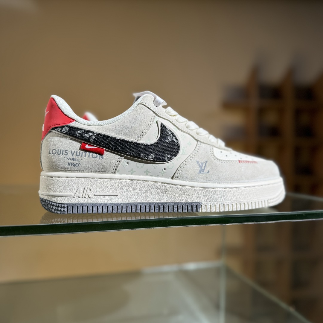 260 Nike Air Force 1'07 Low LV联名 猪八米灰红 空军一号低帮休闲板鞋 MZ9588-806