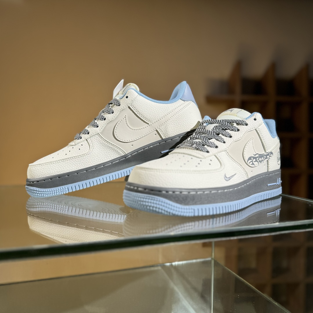 260 Nike Air Force 1'07 Low 斯图西联名 骷髅米灰蓝 空军一号低帮休闲板鞋 QW5606-267