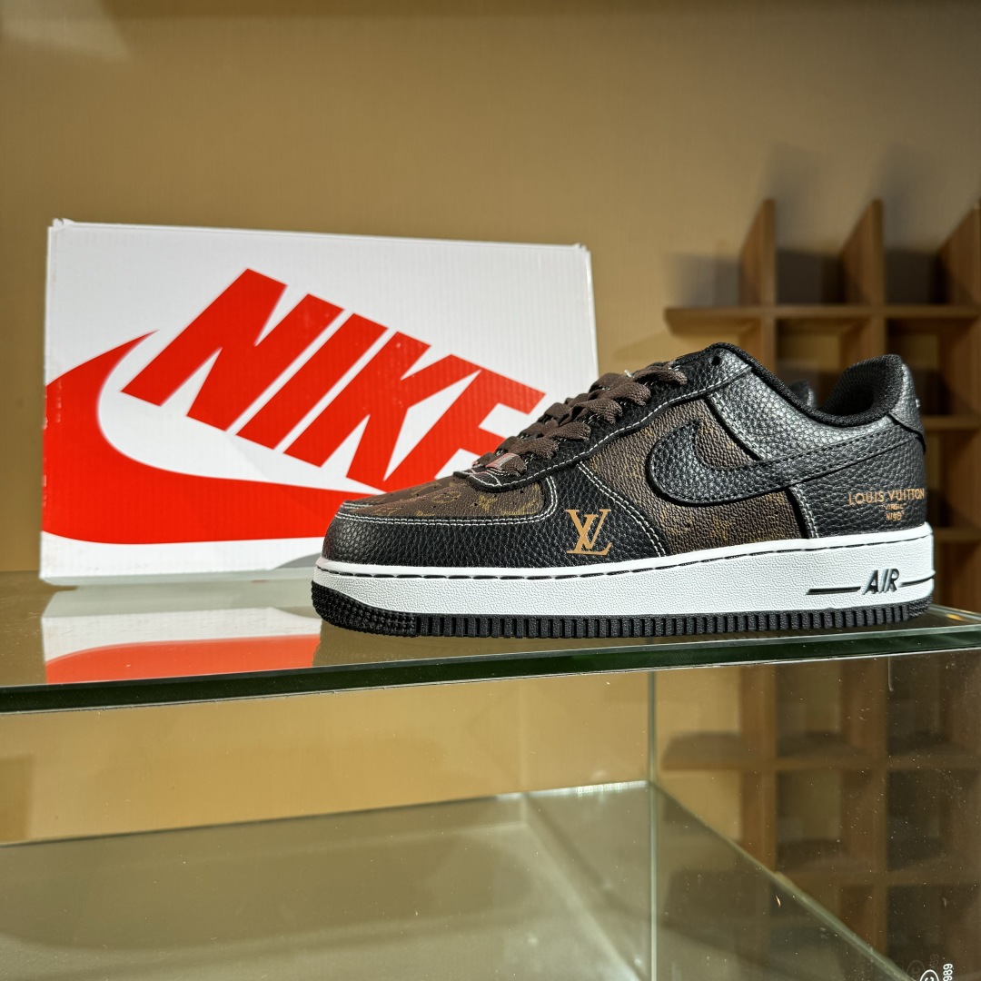 260 Nike Air Force 1'07 Low LV联名 经典黑棕 空军一号低帮休闲板鞋 CZ3986-002