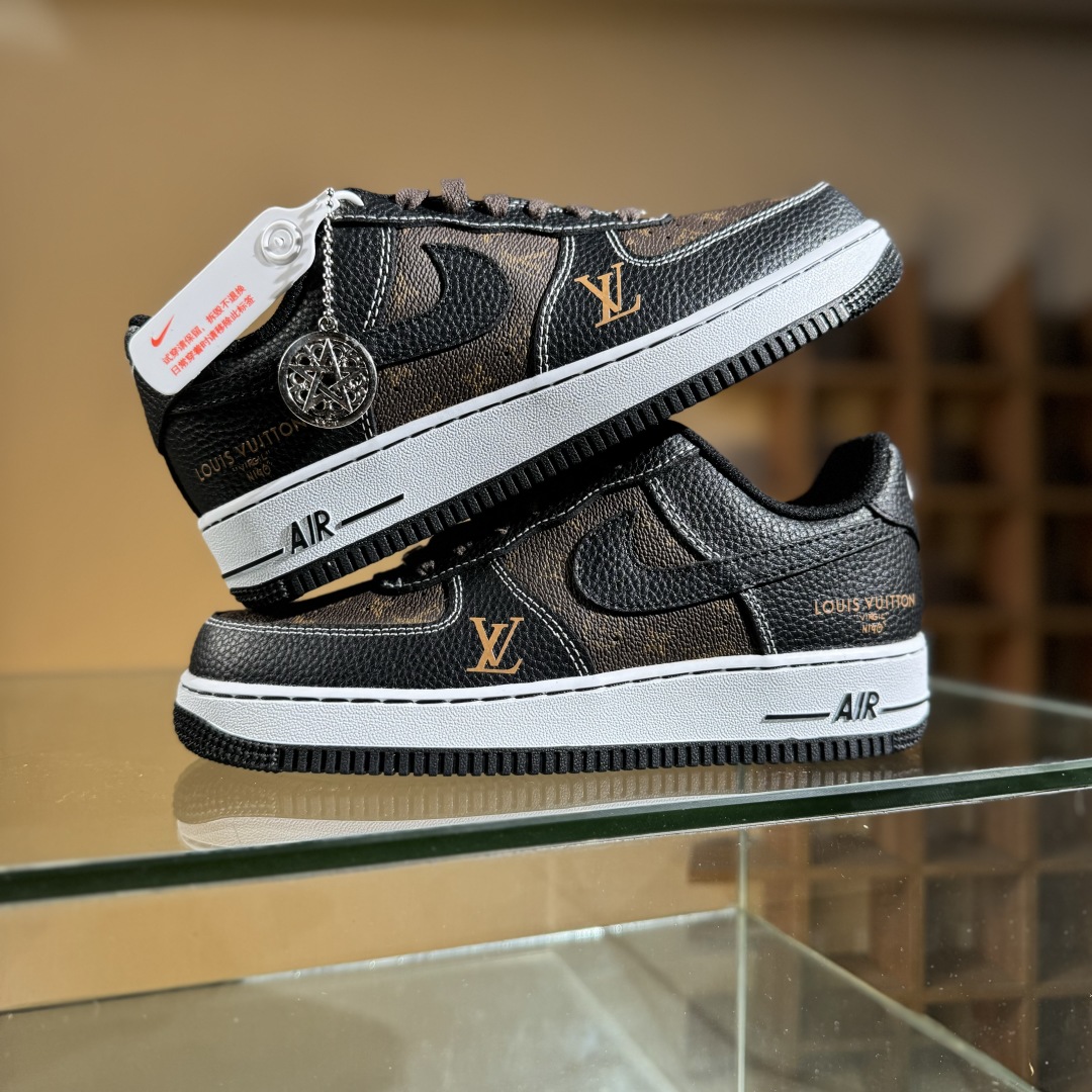 260 Nike Air Force 1'07 Low LV联名 经典黑棕 空军一号低帮休闲板鞋 CZ3986-002