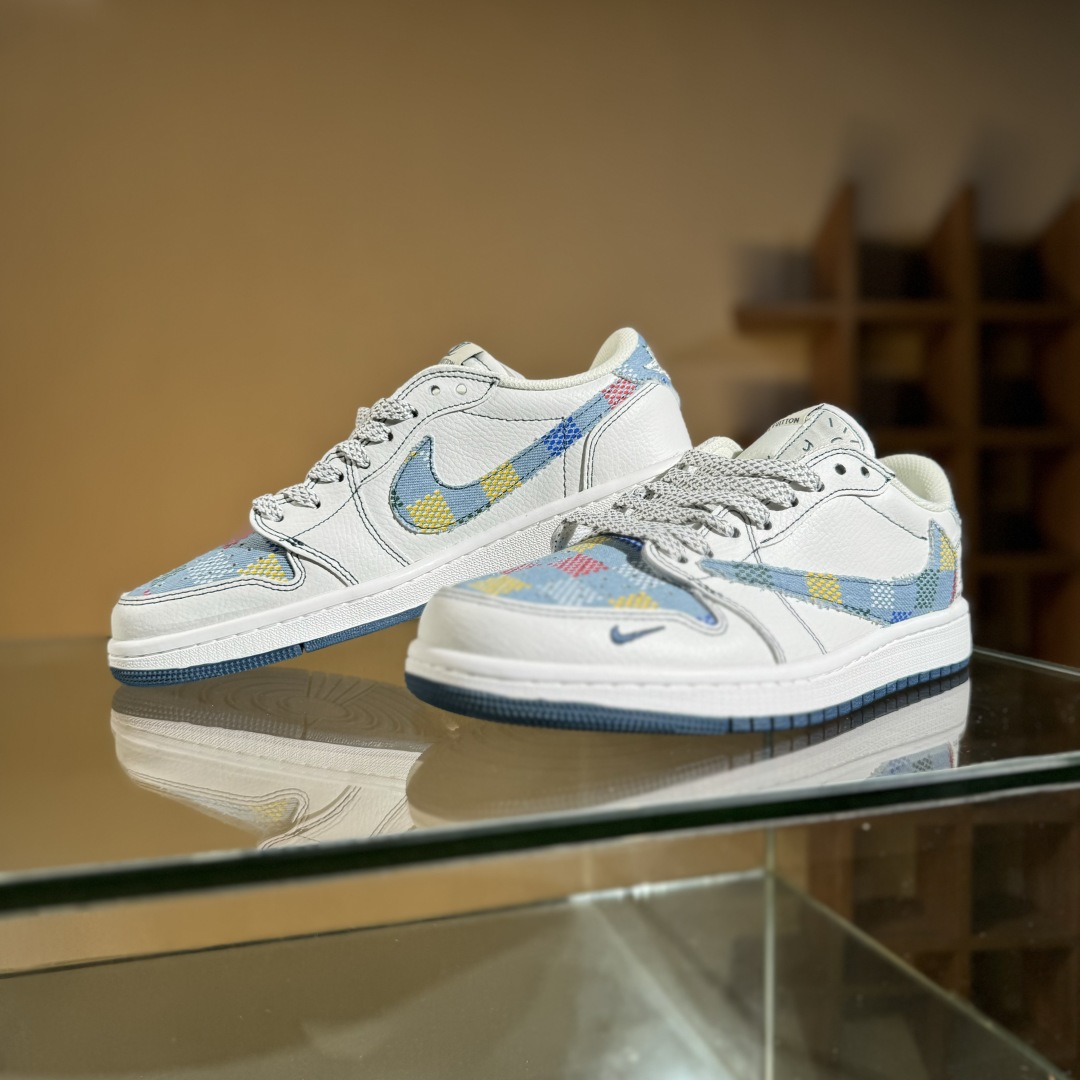 280 Travis Scott x Fragment Design x Air Jordan 1 Low SP AJ1 乔1 LV联名 黑线彩勾 低帮文化休闲板鞋 DZ5899-011