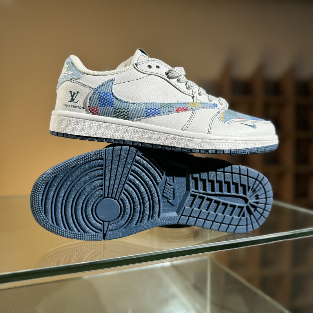 280 Travis Scott x Fragment Design x Air Jordan 1 Low SP AJ1 乔1 LV联名 黑线彩勾 低帮文化休闲板鞋 DZ5899-011