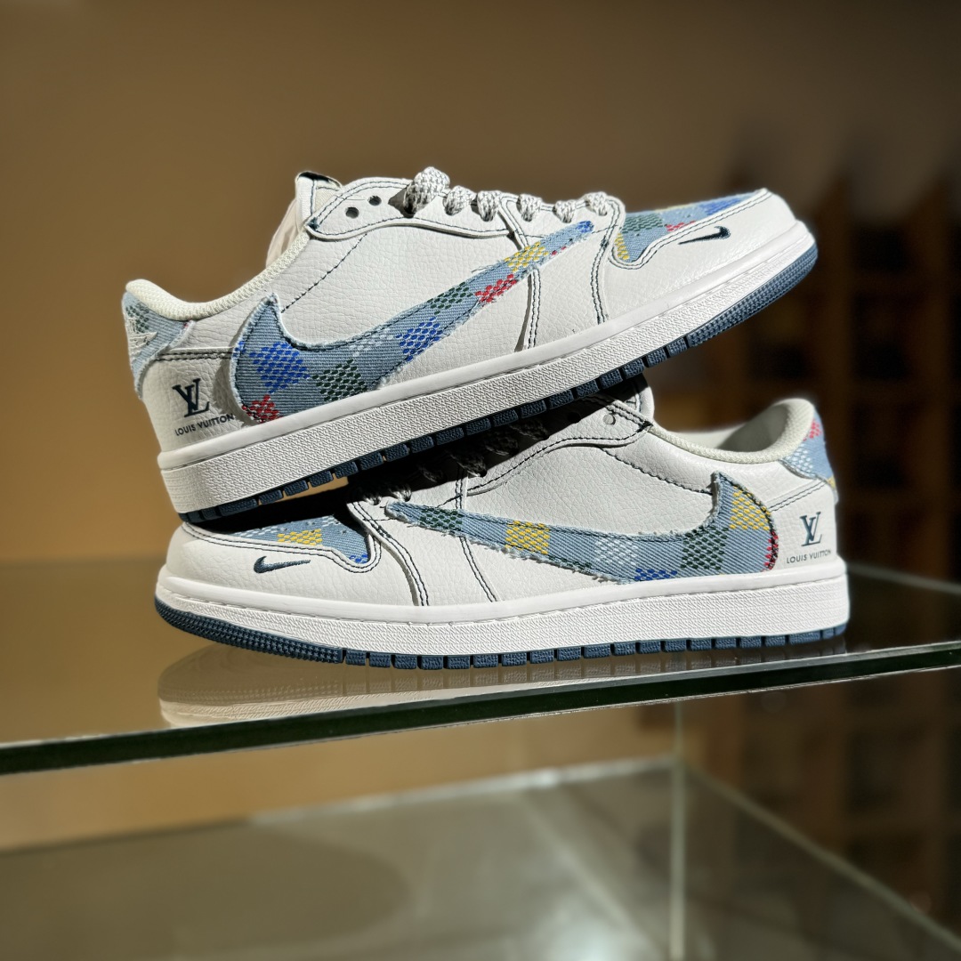 280 Travis Scott x Fragment Design x Air Jordan 1 Low SP AJ1 乔1 LV联名 黑线彩勾 低帮文化休闲板鞋 DZ5899-011
