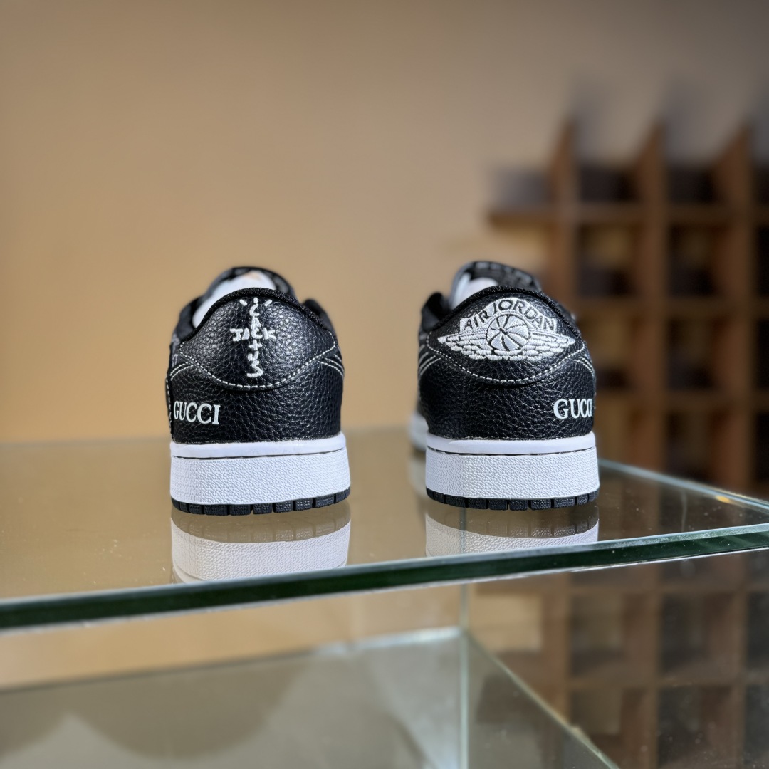 280 Travis Scott x Fragment Design x Air Jordan 1 Low SP AJ1 乔1 古驰联名 黑荔纹 低帮文化休闲板鞋 DZ5899-002