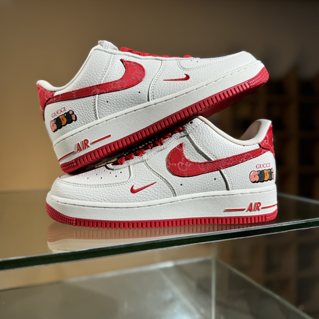 260 Nike Air Force 1'07 Low 古驰联名 白红 空军一号低帮休闲板鞋 SC0601-570