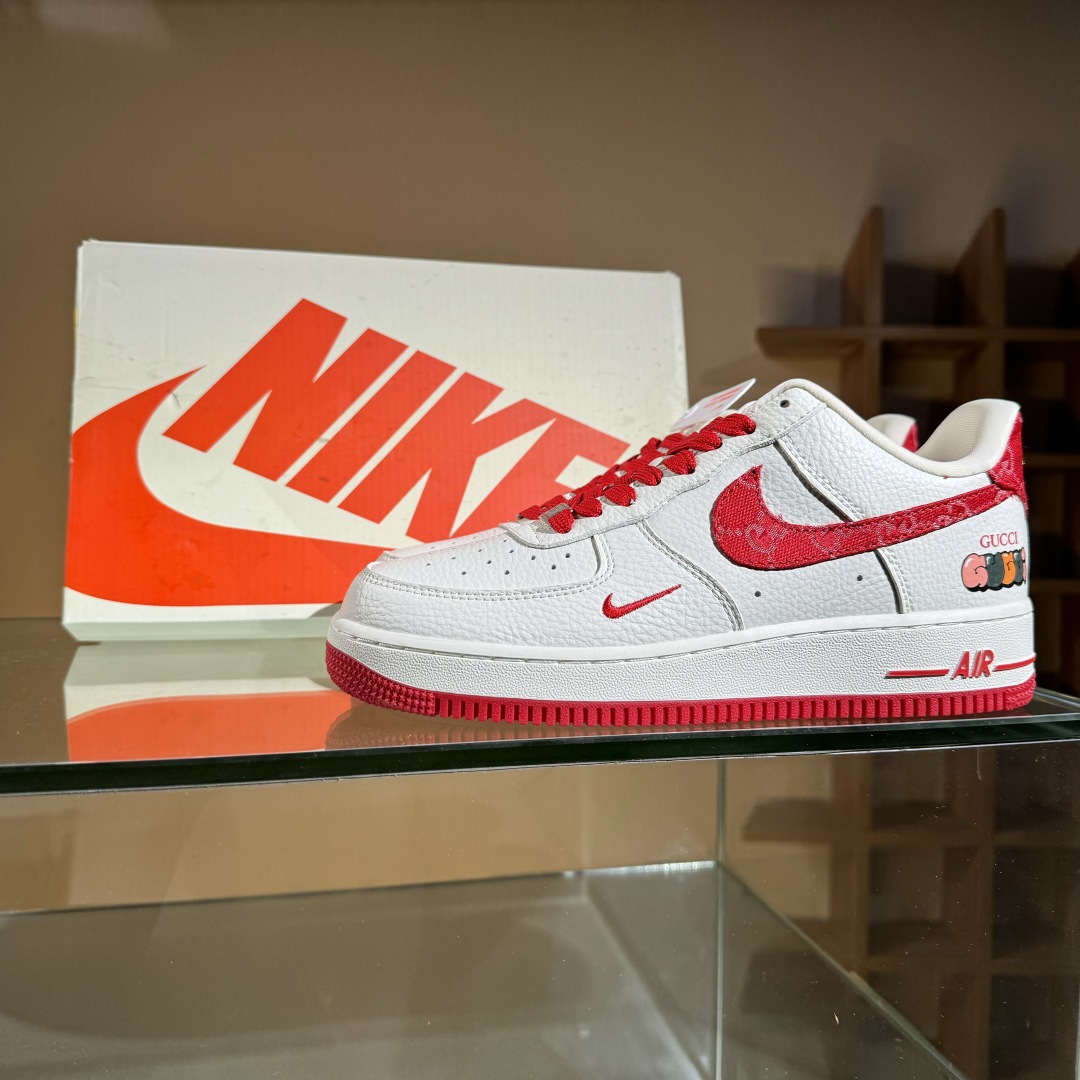 260 Nike Air Force 1'07 Low 古驰联名 白红 空军一号低帮休闲板鞋 SC0601-570