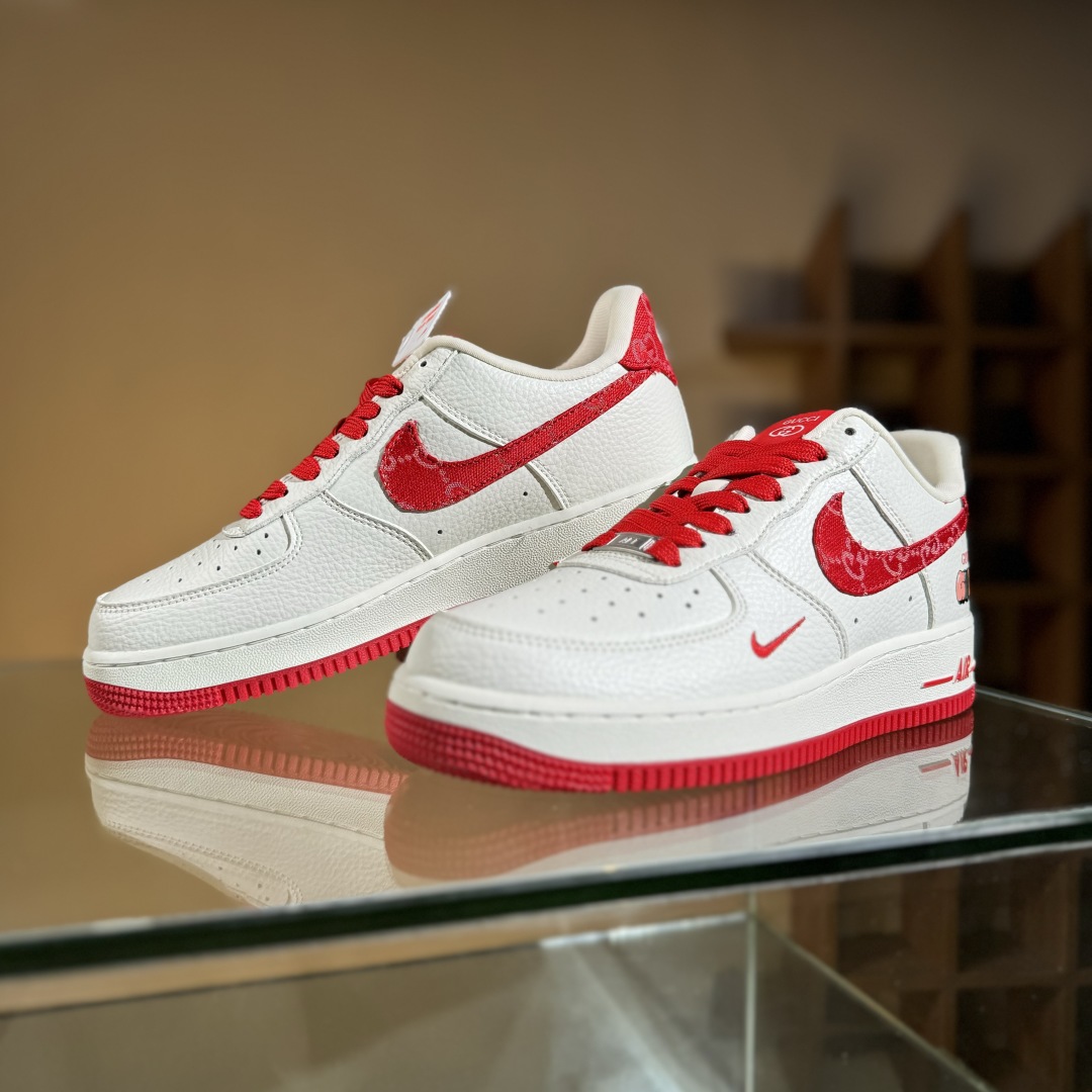 260 Nike Air Force 1'07 Low 古驰联名 白红 空军一号低帮休闲板鞋 SC0601-570