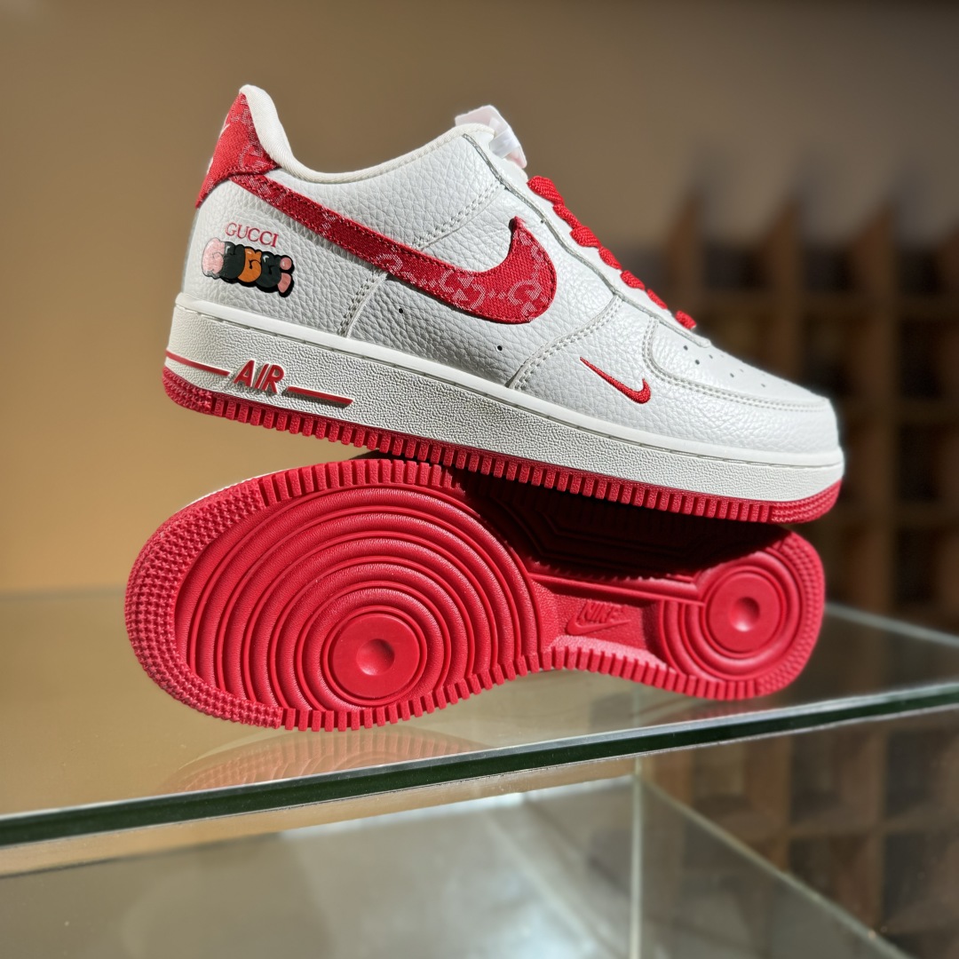 260 Nike Air Force 1'07 Low 古驰联名 白红 空军一号低帮休闲板鞋 SC0601-570