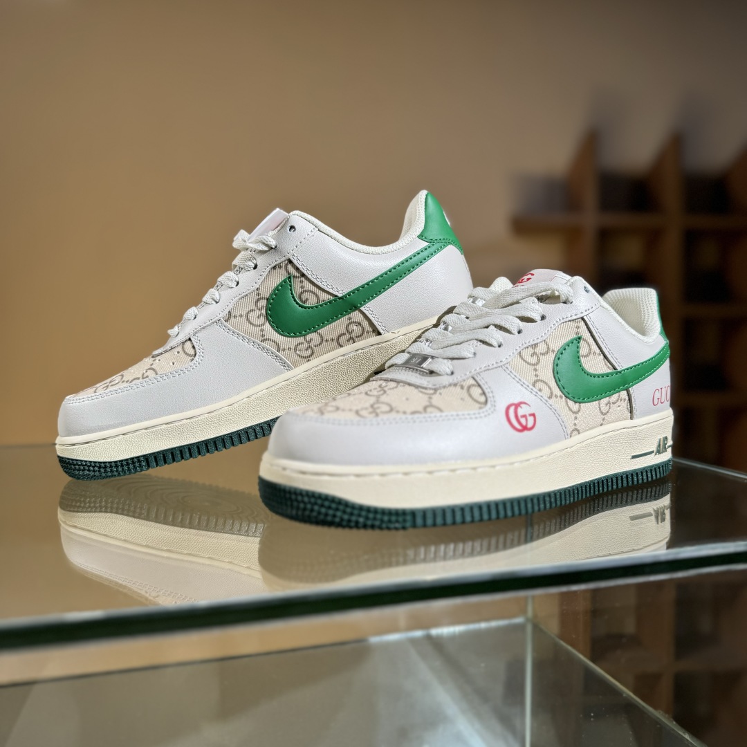 260 Nike Air Force 1'07 Low 古驰联名 灰绿勾 空军一号低帮休闲板鞋 AH8462-003
