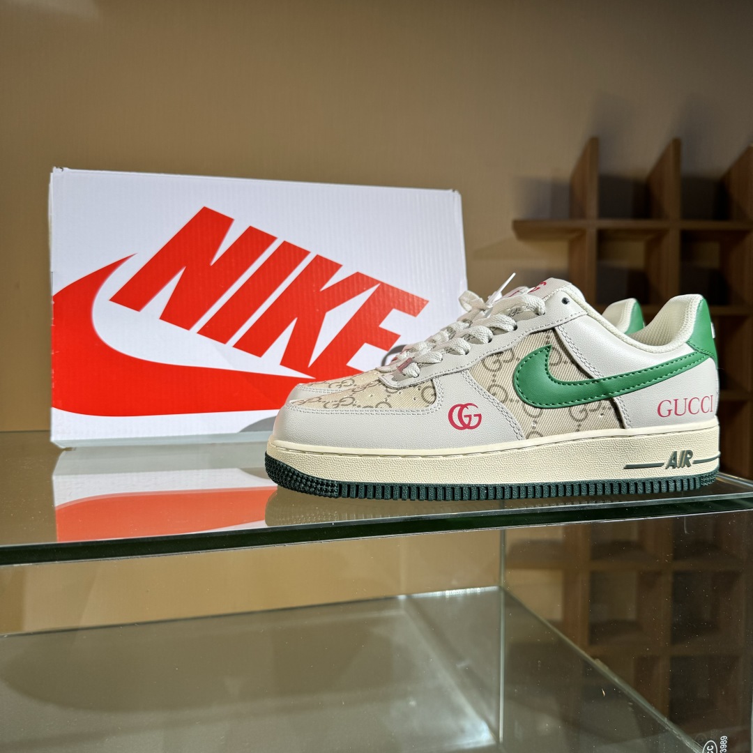 260 Nike Air Force 1'07 Low 古驰联名 灰绿勾 空军一号低帮休闲板鞋 AH8462-003