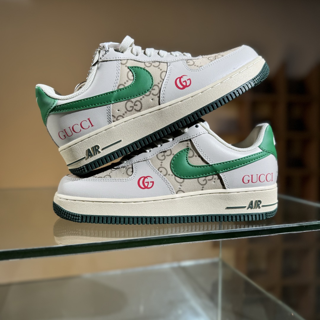 260 Nike Air Force 1'07 Low 古驰联名 灰绿勾 空军一号低帮休闲板鞋 AH8462-003