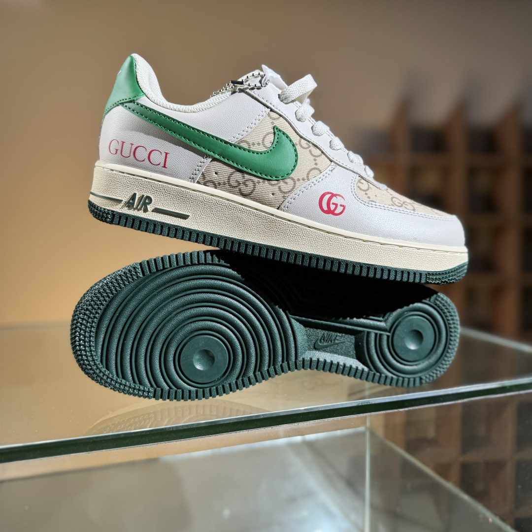 260 Nike Air Force 1'07 Low 古驰联名 灰绿勾 空军一号低帮休闲板鞋 AH8462-003