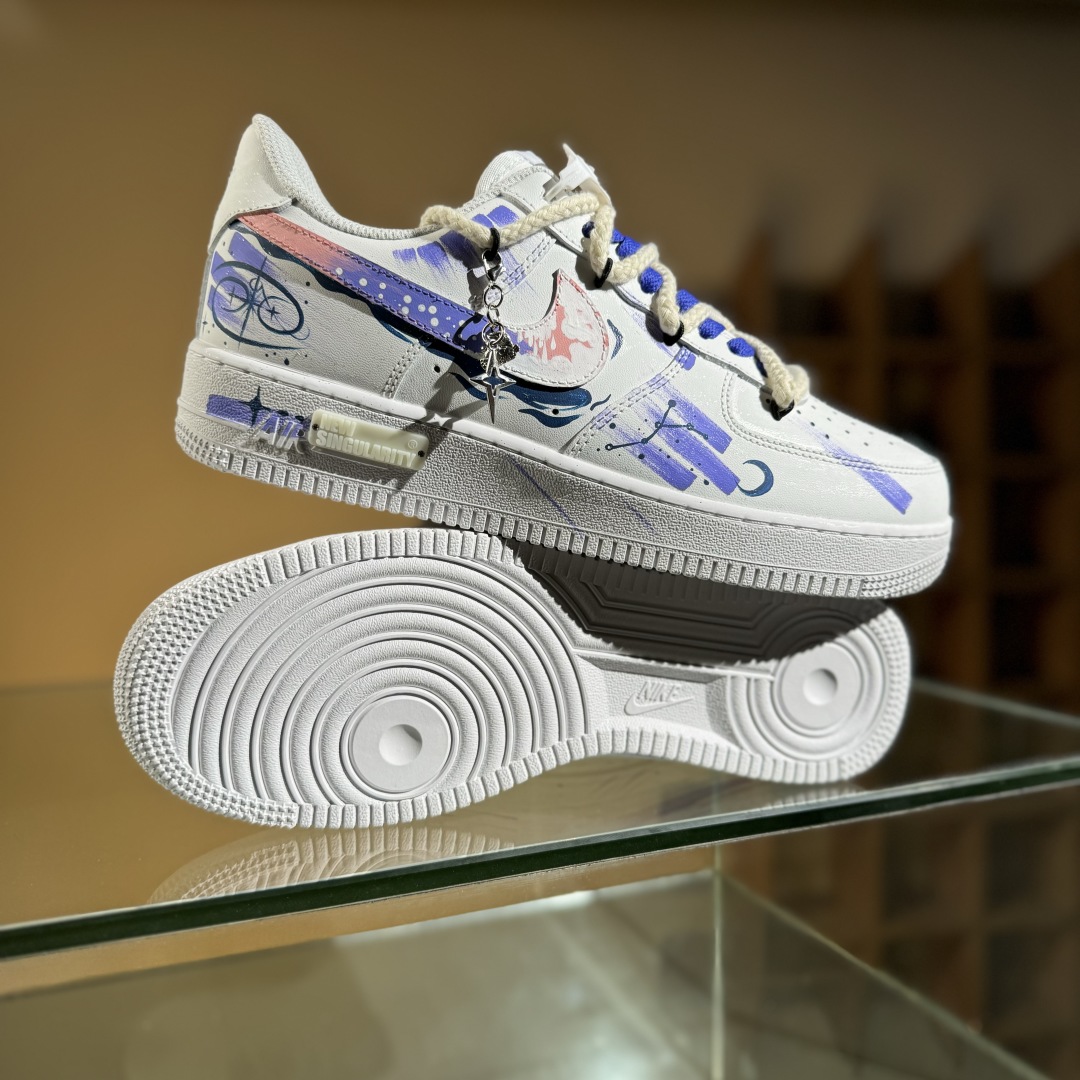260 Nike Air Force 1'07 Low ”Cancer” 手绘涂鸦十二星座系列 巨蟹座 空军一号低帮休闲板鞋