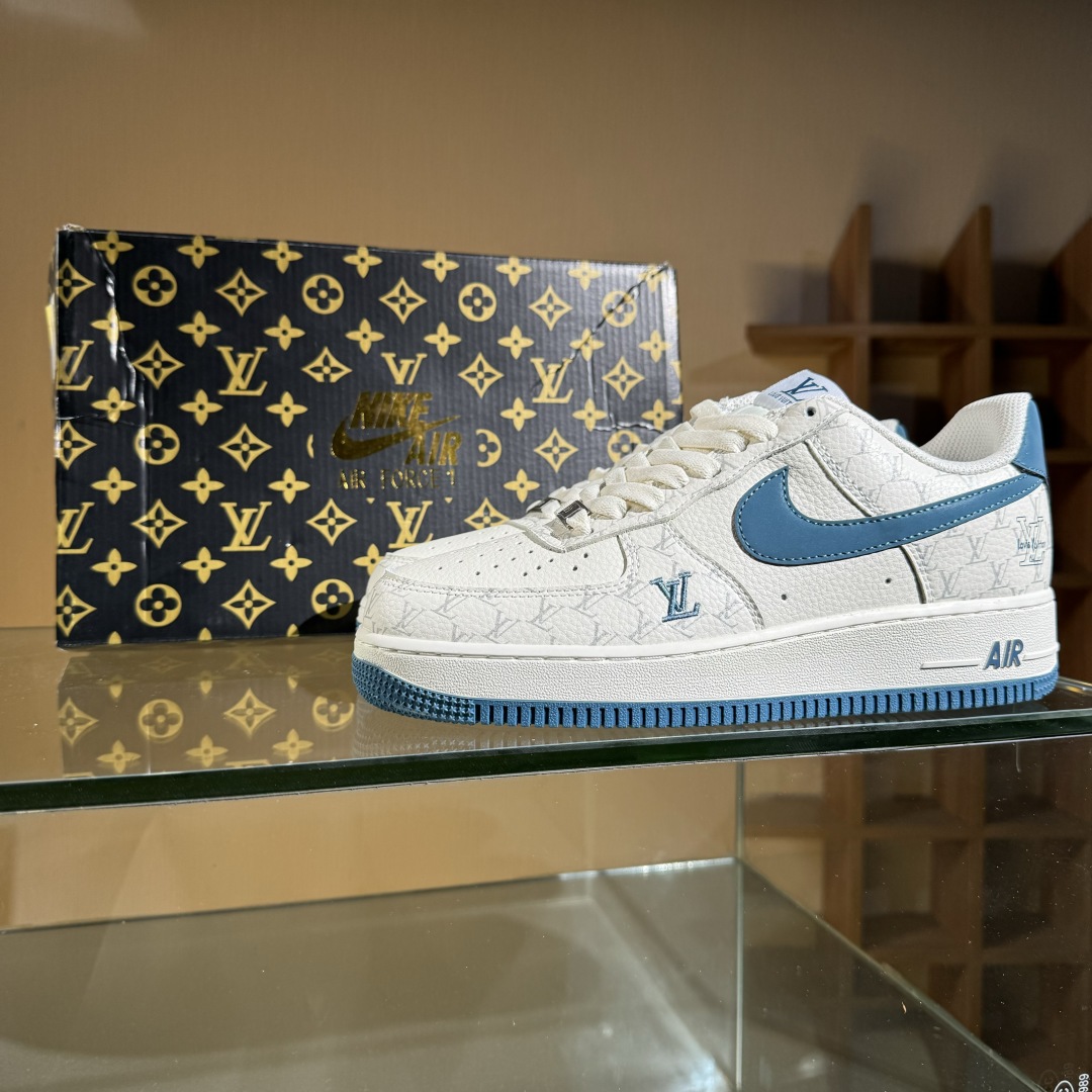 260 Nike Air Force 1'07 Low LV联名 海湾蓝印花 空军一号低帮休闲板鞋 BZ6880-105