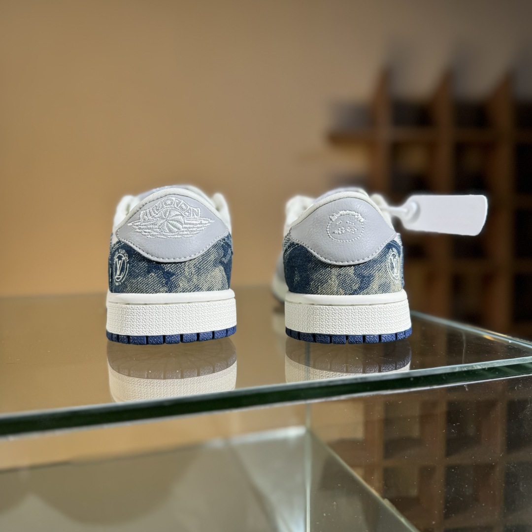 280 Travis Scott x Fragment Design x Air Jordan 1 Low SP AJ1 乔1 LV联名 扎染牛仔 低帮文化休闲板鞋 LD2028-048