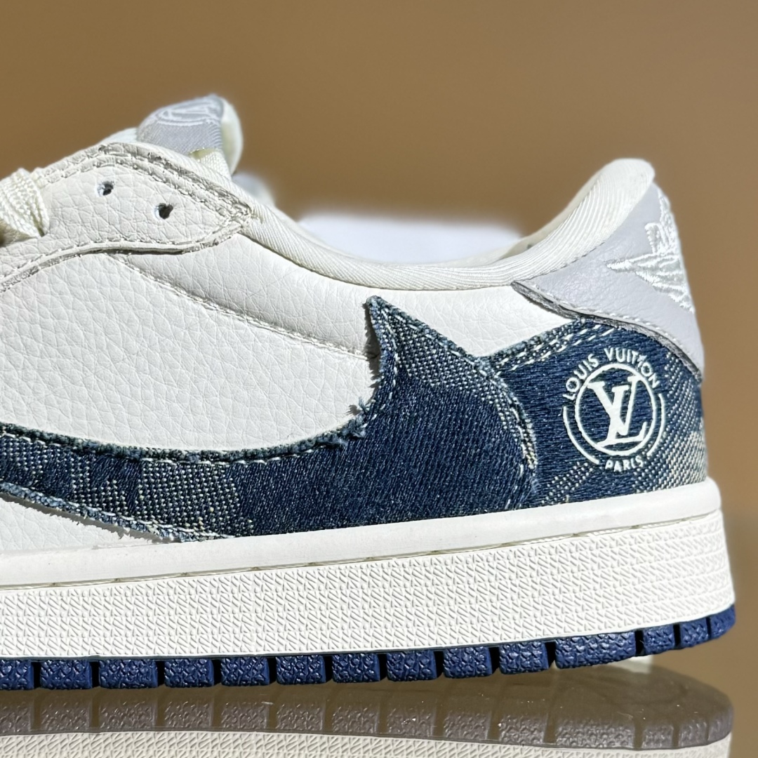 280 Travis Scott x Fragment Design x Air Jordan 1 Low SP AJ1 乔1 LV联名 扎染牛仔 低帮文化休闲板鞋 LD2028-048
