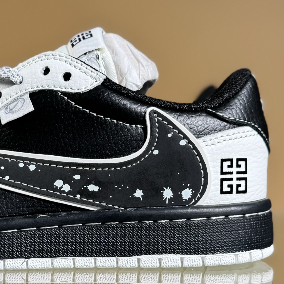 280 Travis Scott x Fragment Design x Air Jordan 1 Low SP AJ1 乔1 纪梵希联名 泼墨米黑 低帮文化休闲板鞋 DZ5899-005