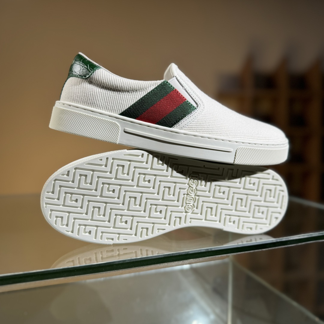 320 GUCCI古驰 ACE Uomo 织物 圆头一脚蹬 休闲鞋