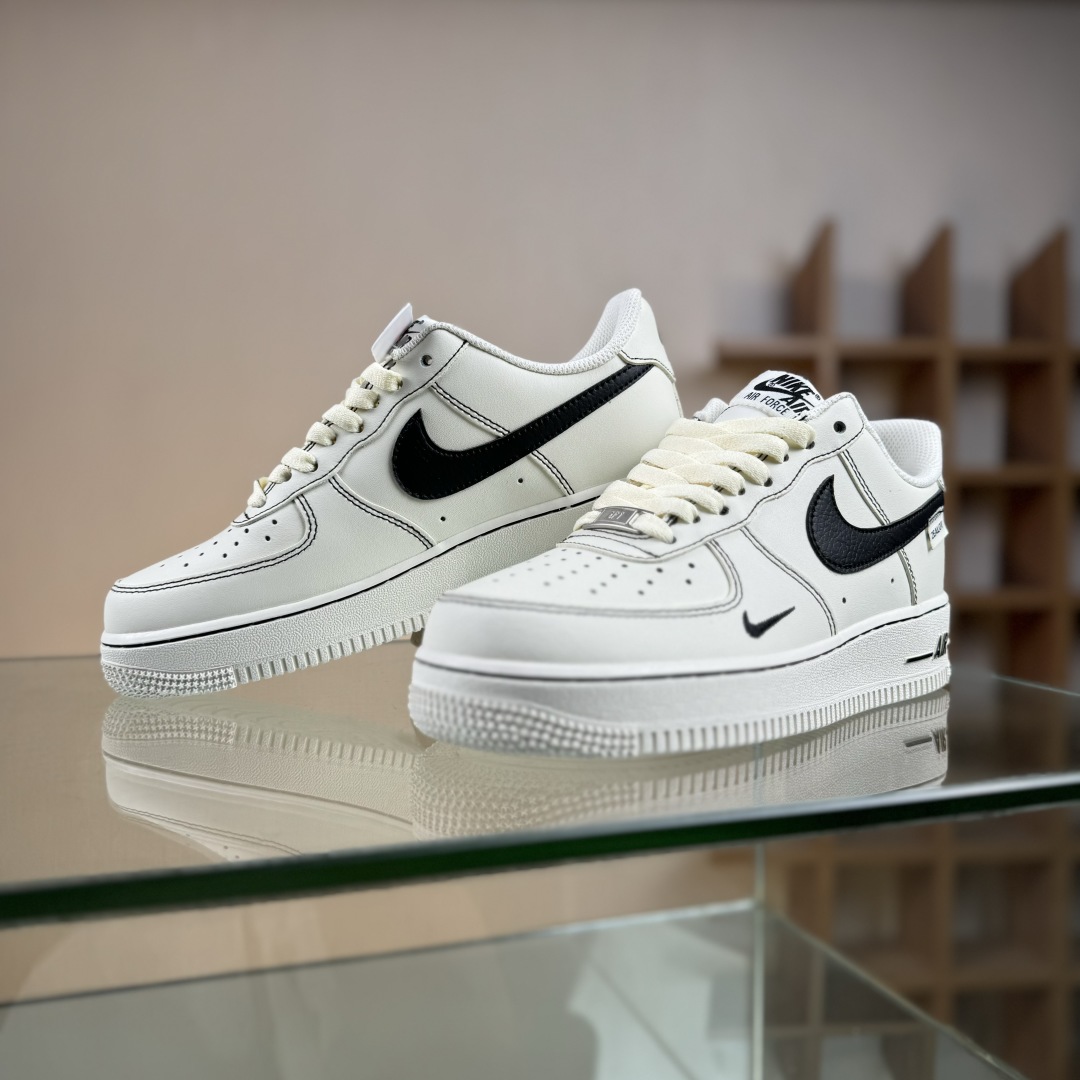260 Nike Air Force 1'07 Low 做旧黑勾 空军一号低帮休闲板鞋 ZH0316-093
