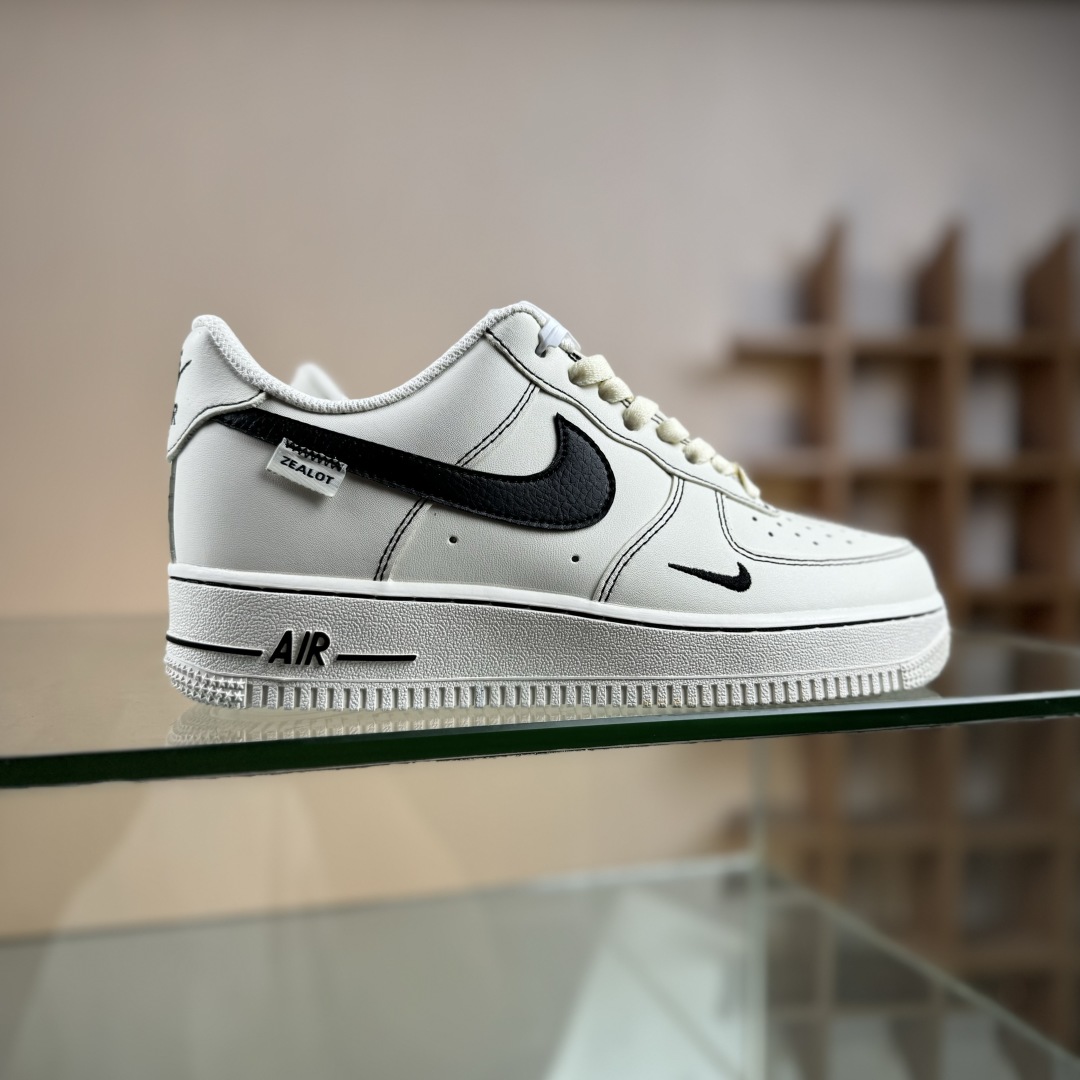 260 Nike Air Force 1'07 Low 做旧黑勾 空军一号低帮休闲板鞋 ZH0316-093