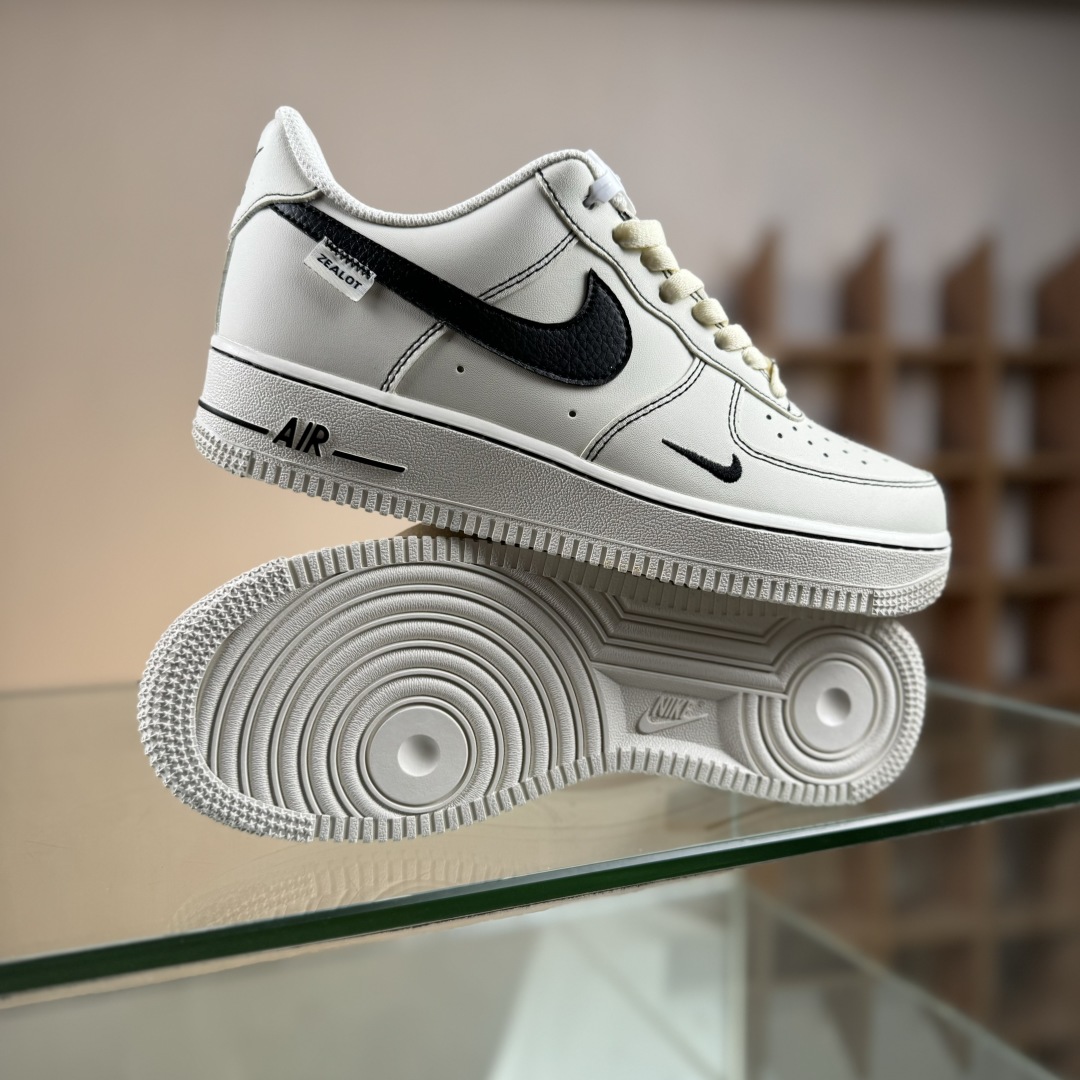 260 Nike Air Force 1'07 Low 做旧黑勾 空军一号低帮休闲板鞋 ZH0316-093