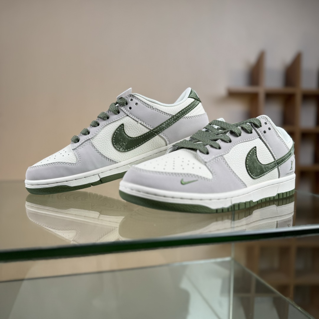 280 Nike SB Dunk Low LV联名 米灰军绿拼接  低帮休闲板鞋 JP1628-031