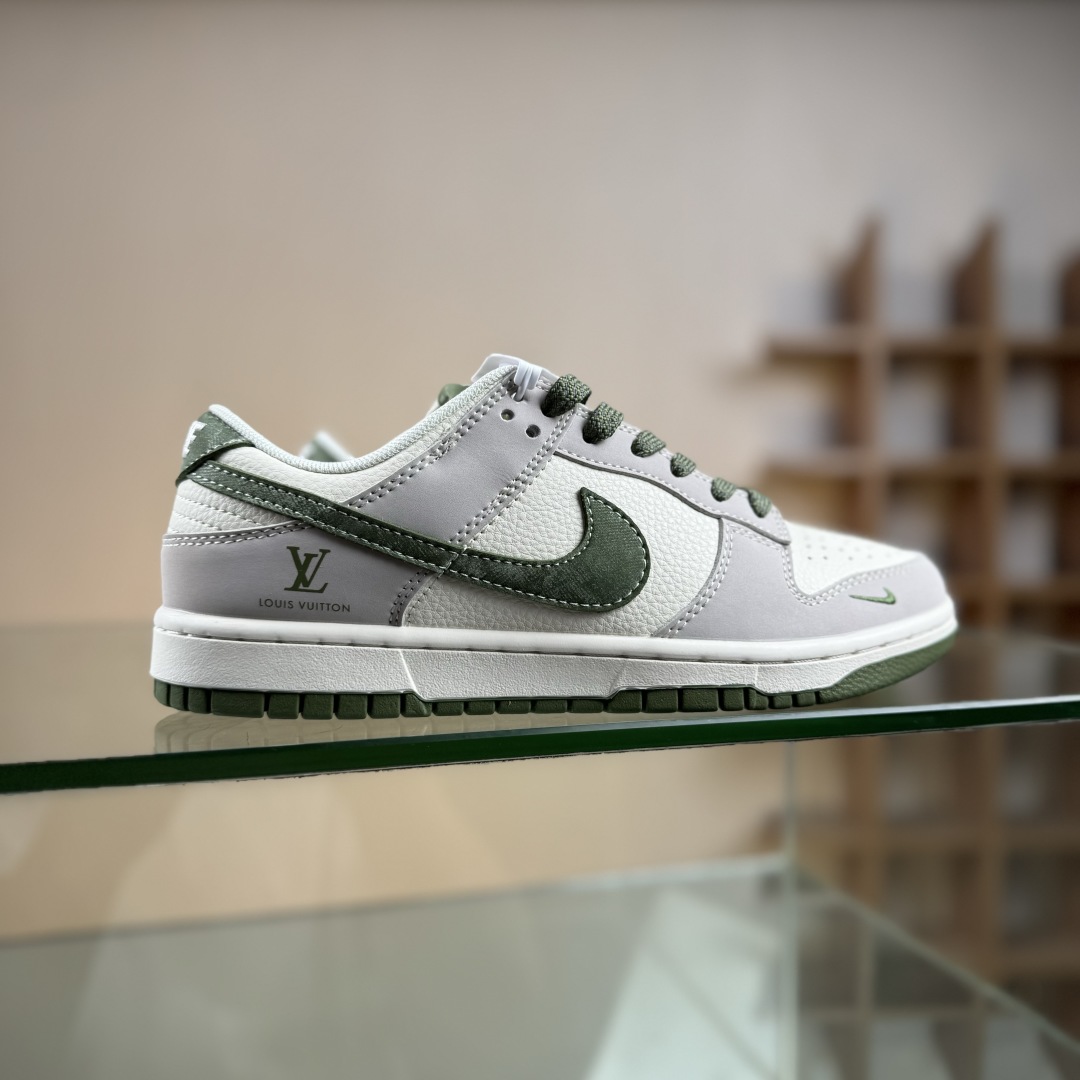 280 Nike SB Dunk Low LV联名 米灰军绿拼接  低帮休闲板鞋 JP1628-031