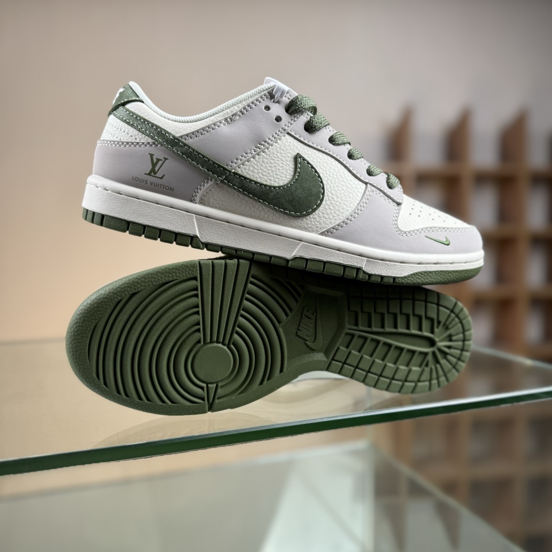 280 Nike SB Dunk Low LV联名 米灰军绿拼接  低帮休闲板鞋 JP1628-031