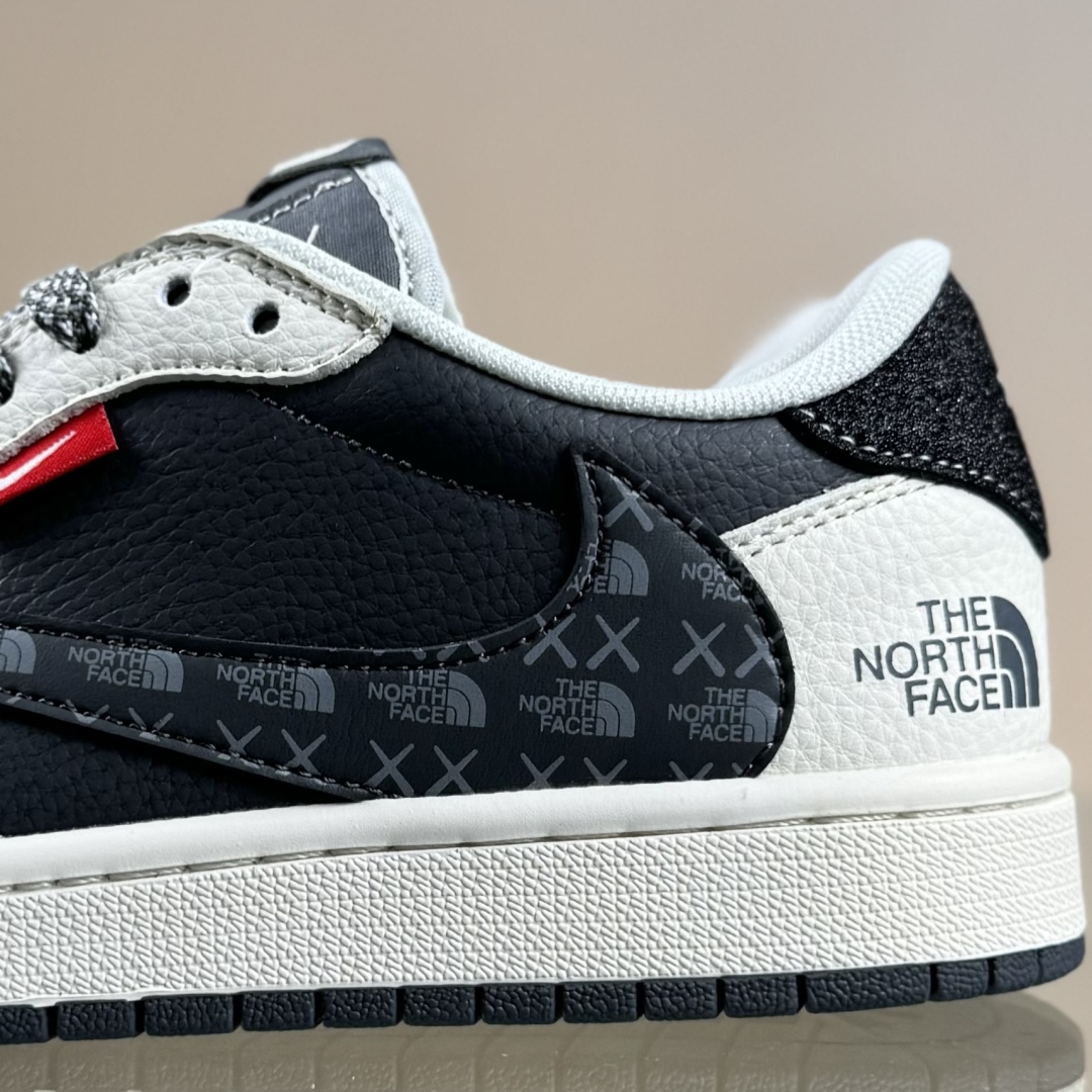 280 Travis Scott x Fragment Design x Air Jordan 1 Low SP AJ1 乔1 北面联名 印花米黑织标 低帮文化休闲板鞋 QW5088-205