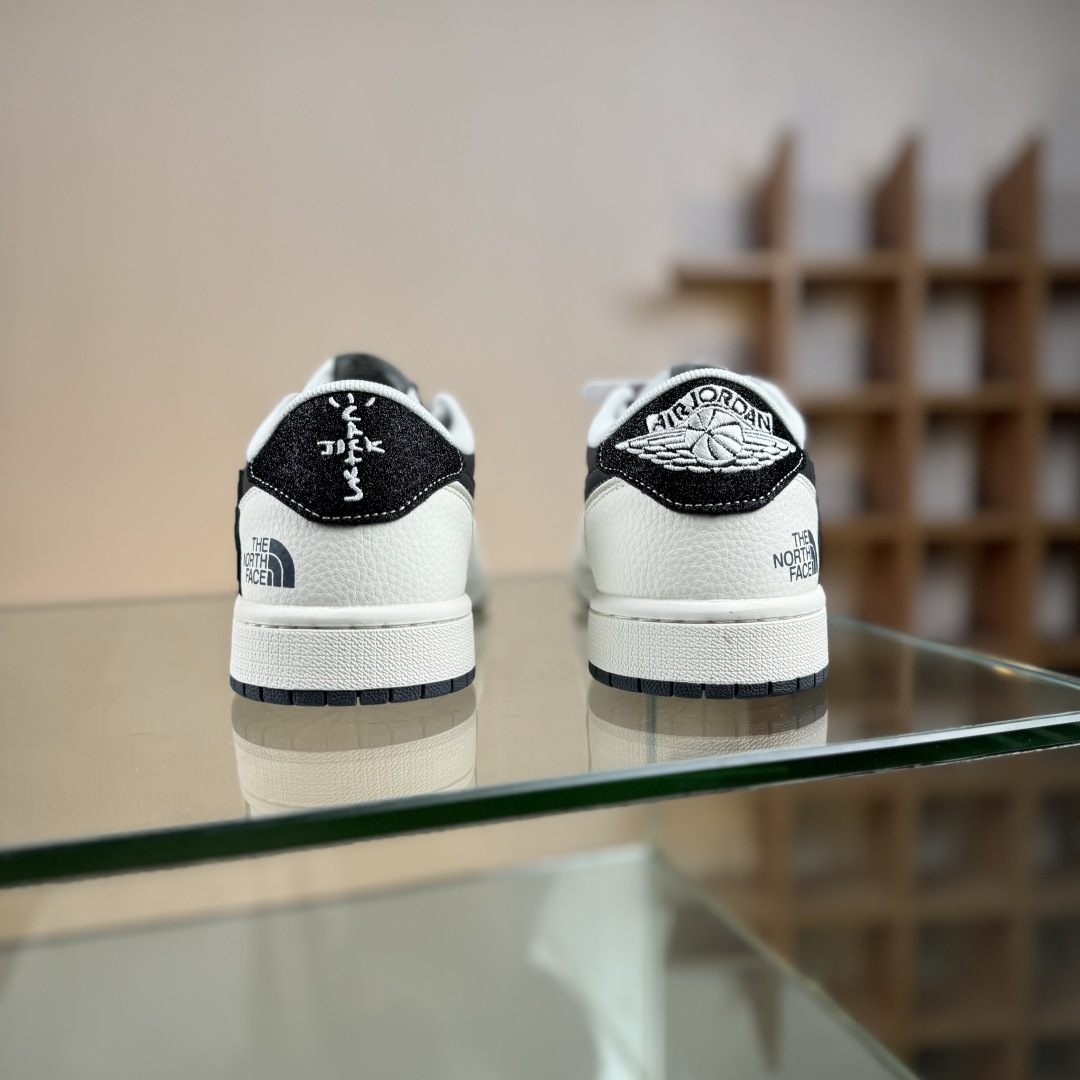 280 Travis Scott x Fragment Design x Air Jordan 1 Low SP AJ1 乔1 北面联名 印花米黑织标 低帮文化休闲板鞋 QW5088-205