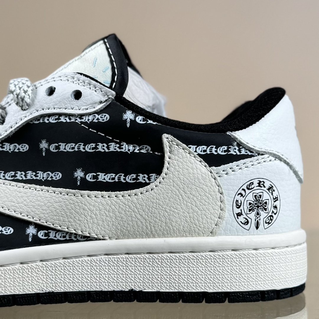 280 Travis Scott x Fragment Design x Air Jordan 1 Low SP AJ1 乔1 克罗心联名 黑白字母 低帮文化休闲板鞋  DZ5899-010