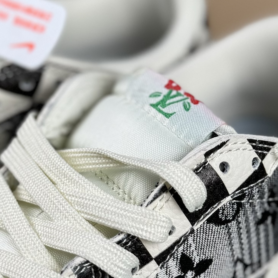 280 Travis Scott x Fragment Design x Air Jordan 1 Low SP AJ1 乔1 LV联名 黑白格牛仔 低帮文化休闲板鞋  LD2028-043