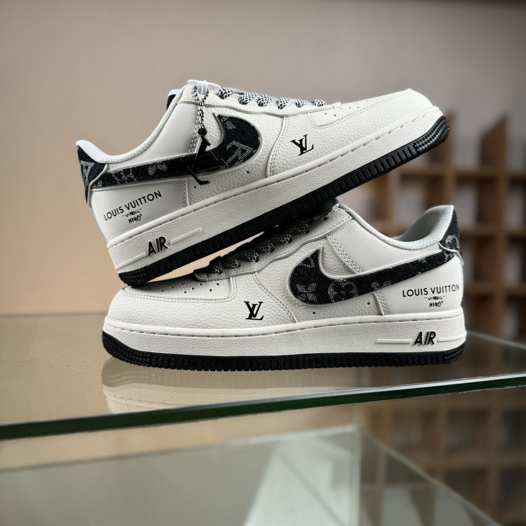 260 Nike Air Force 1'07 Low LV联名 黑牛仔印花 空军一号低帮休闲板鞋 SM6668-108