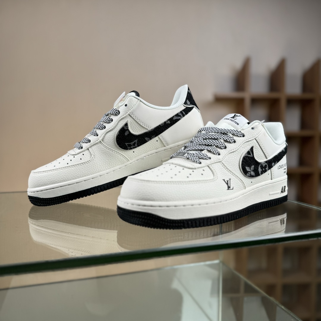 260 Nike Air Force 1'07 Low LV联名 黑牛仔印花 空军一号低帮休闲板鞋 SM6668-108