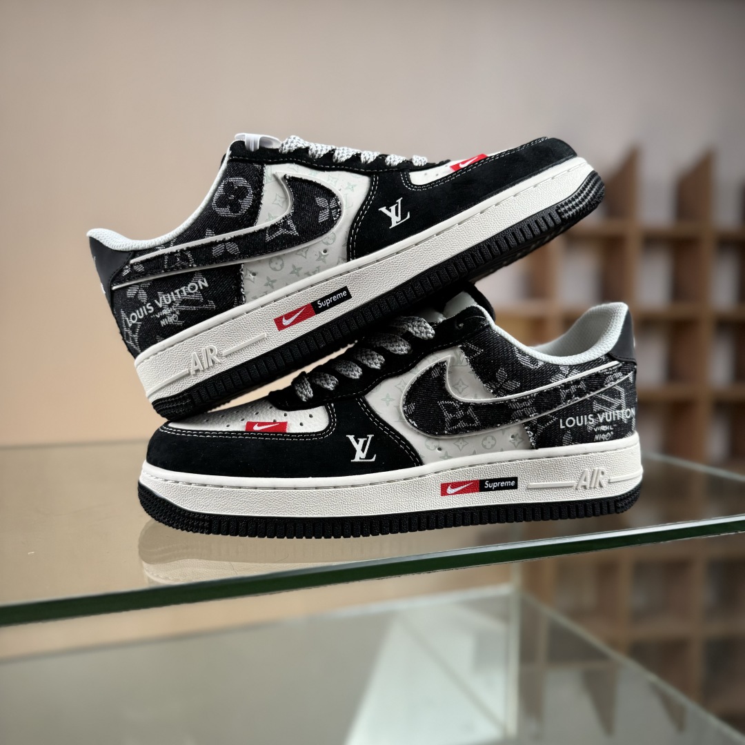 260 Nike Air Force 1'07 Low LV联名 牛仔猪八米黑 空军一号低帮休闲板鞋 MZ9588-805