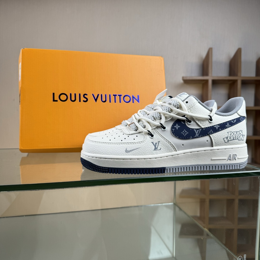 260 Nike Air Force 1'07 Low LV联名 花蓝勾抽绳 空军一号低帮休闲板鞋 DM6868-064