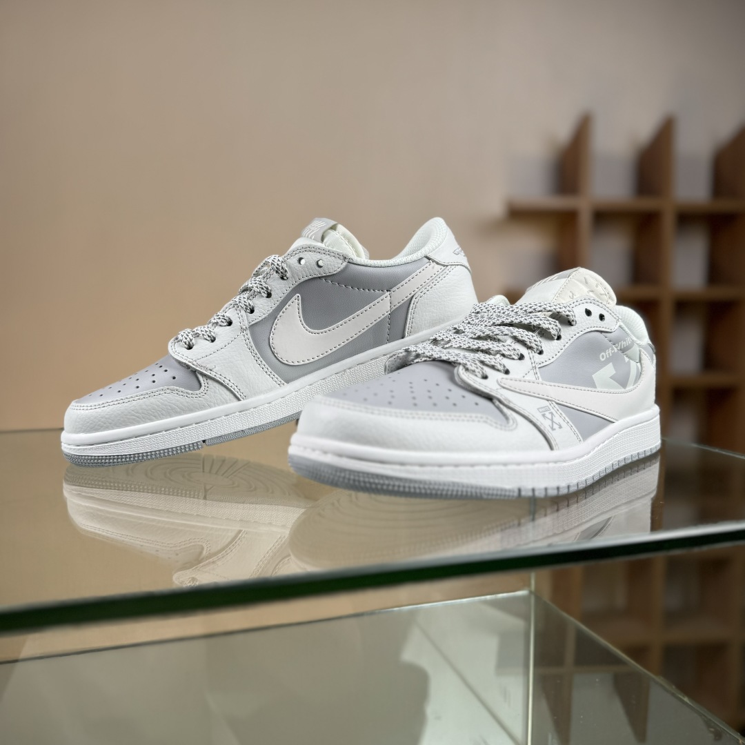 280 Travis Scott x Fragment Design x Air Jordan 1 Low SP AJ1 乔1 OFF联名 星光灰 低帮文化休闲板鞋 DZ5899-009