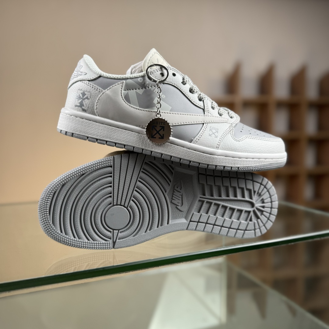 280 Travis Scott x Fragment Design x Air Jordan 1 Low SP AJ1 乔1 OFF联名 星光灰 低帮文化休闲板鞋 DZ5899-009