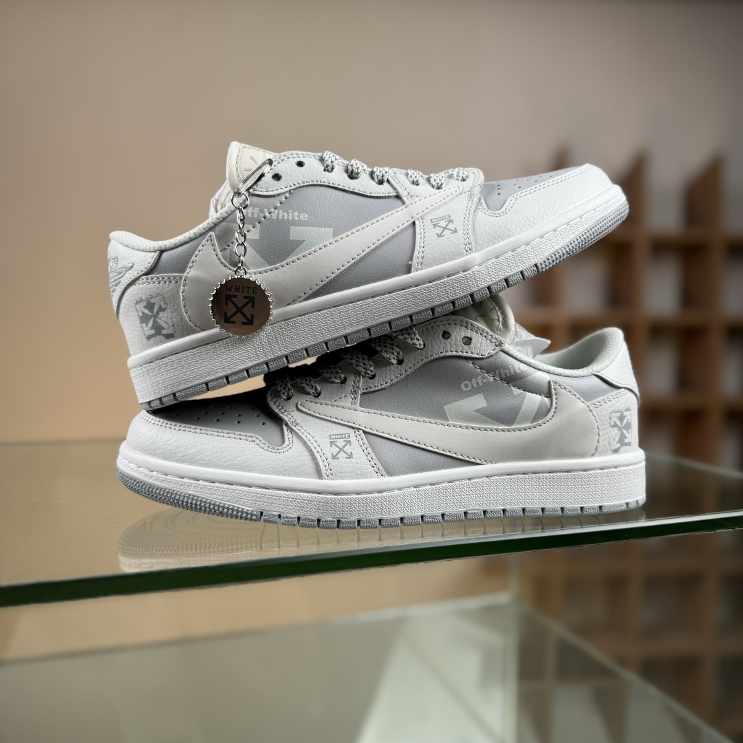 280 Travis Scott x Fragment Design x Air Jordan 1 Low SP AJ1 乔1 OFF联名 星光灰 低帮文化休闲板鞋 DZ5899-009