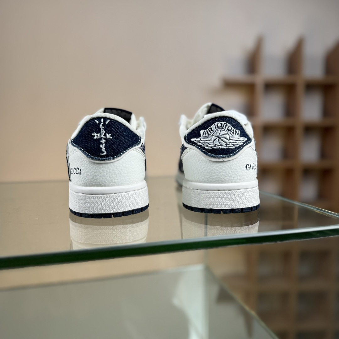 Travis Scott x Fragment Design x Air Jordan 1 Low OG SP AJ1 乔1 古驰 米蓝牛仔布 低帮文化休闲板鞋 JW1188-147