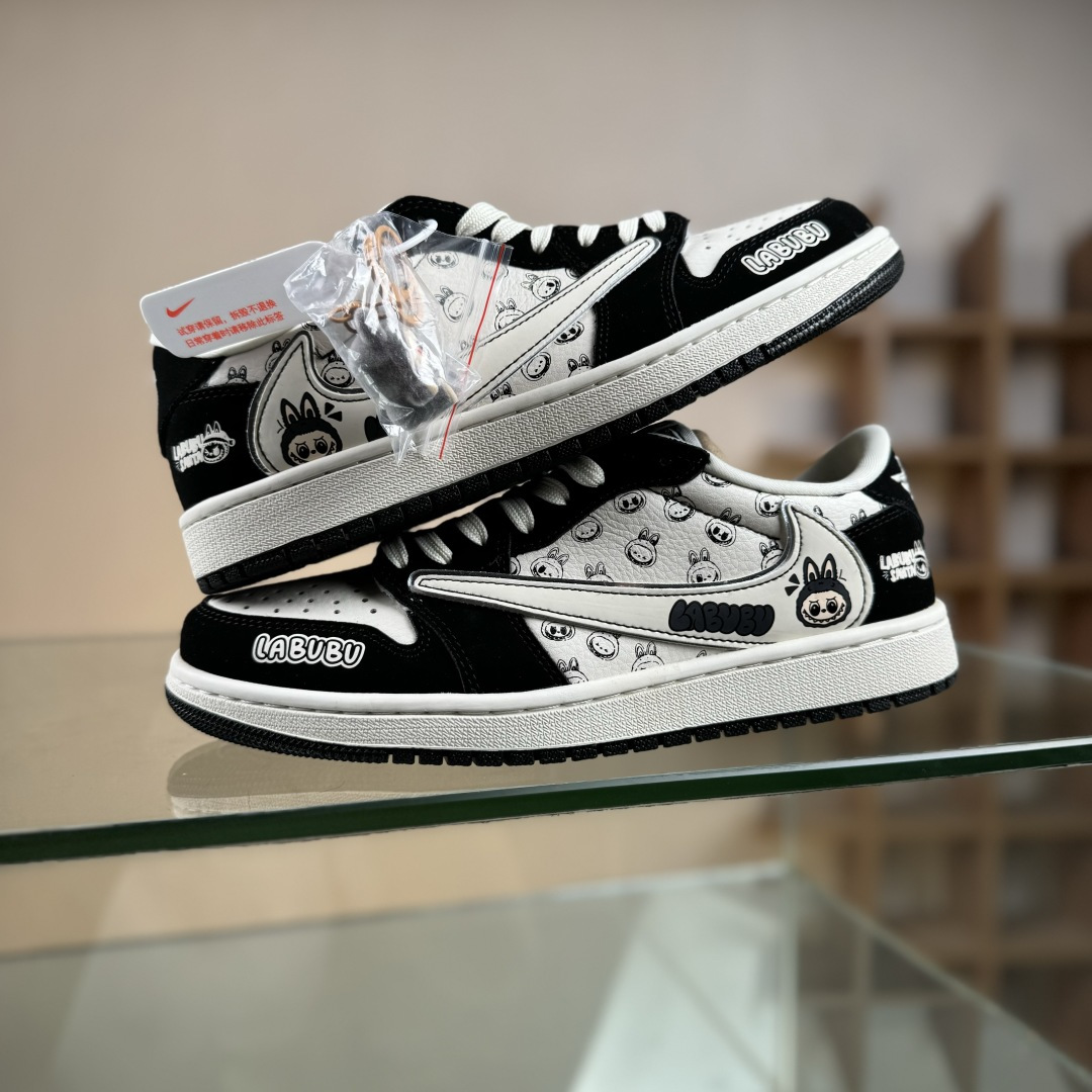 Travis Scott x Nike Air Jordan 1 Low x LABUBU Air Jordan 1 Low 反转黑白拉布布倒钩 LD2028-056