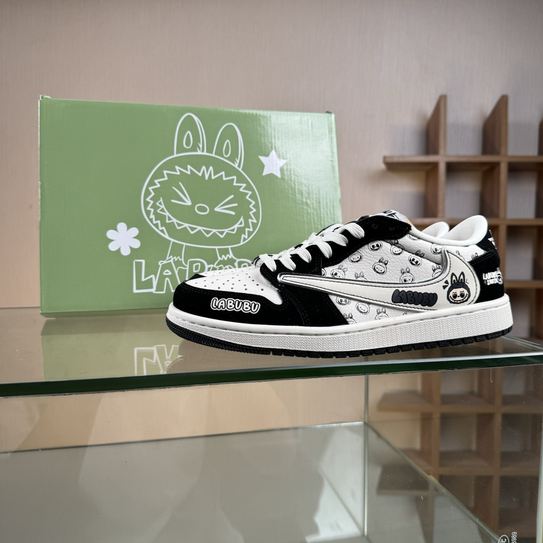 Travis Scott x Nike Air Jordan 1 Low x LABUBU Air Jordan 1 Low 反转黑白拉布布倒钩 LD2028-056