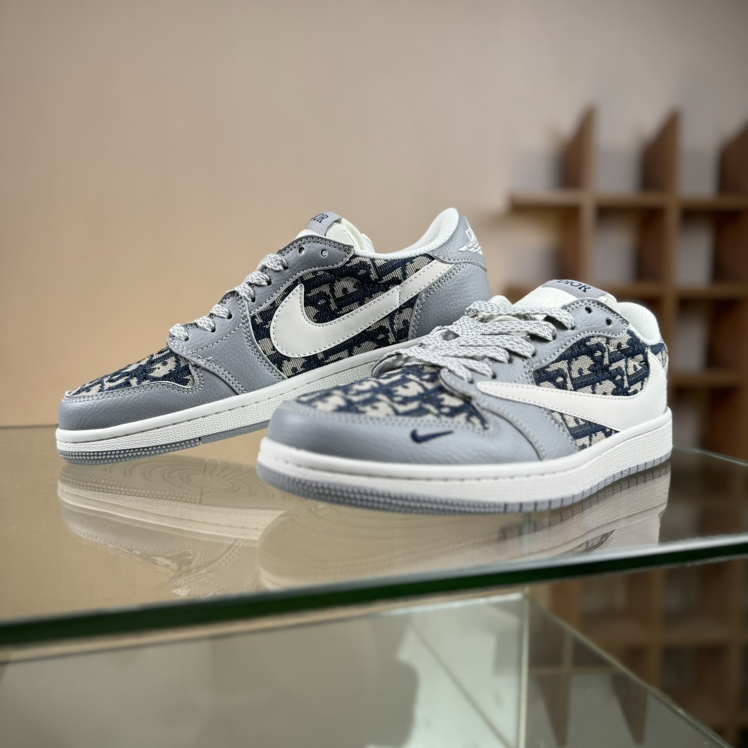 Travis Scott x Fragment Design x Air Jordan 1 Low OG SP AJ1 乔1 迪奥联名 经典灰花纹 低帮文化休闲板鞋 DZ5899-004