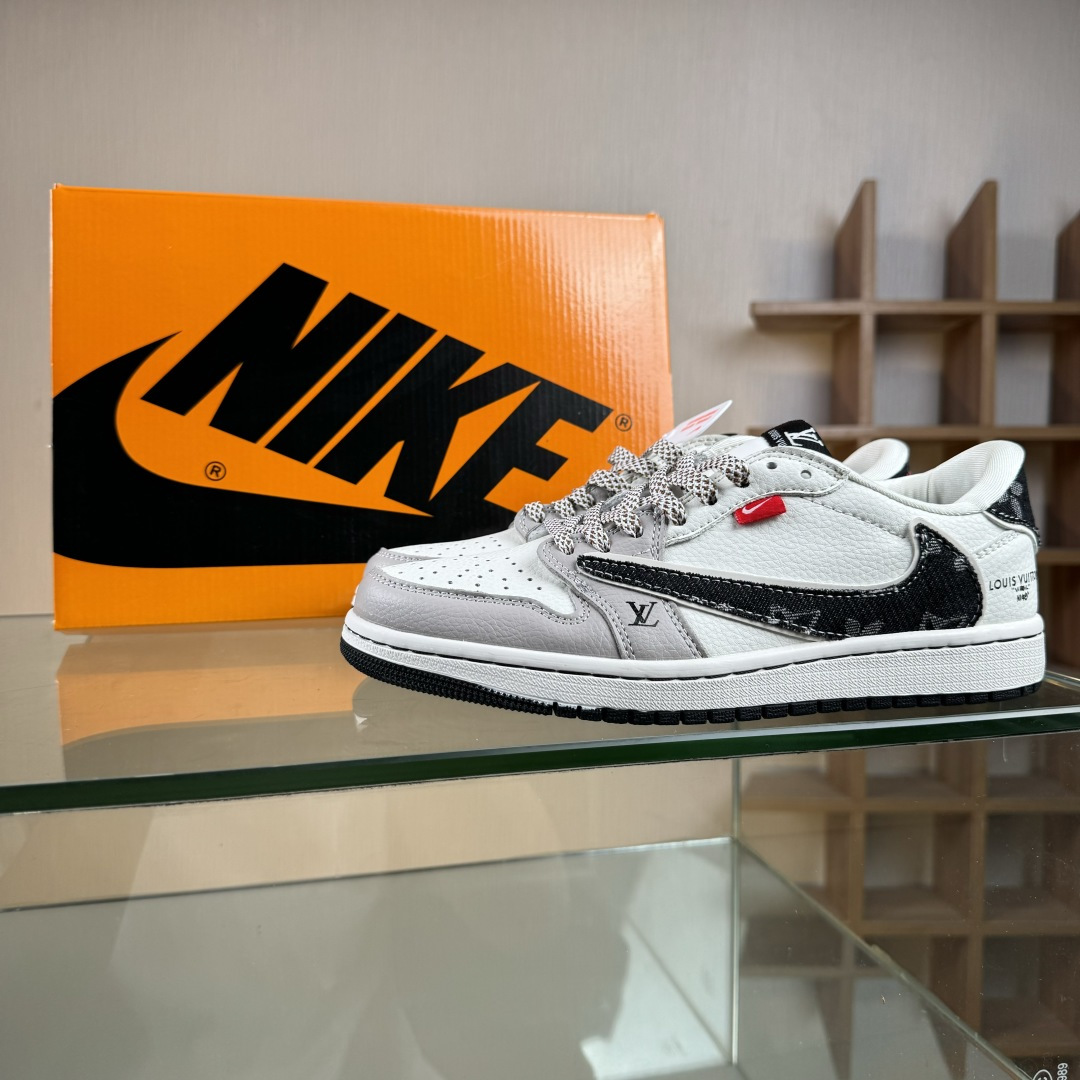 Travis Scott x Fragment Design x Air Jordan 1 Low OG SP AJ1 乔1 LV联名 米黑牛仔 低帮文化休闲板鞋 JW1188-143