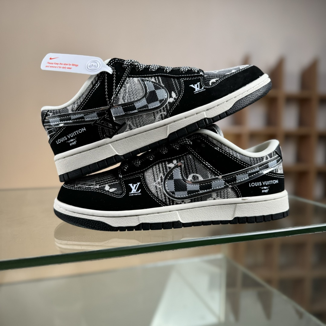 NIKE SB Dunk Low RETRO x Louis Vuitton 黑白格满天星 DS6608-005
