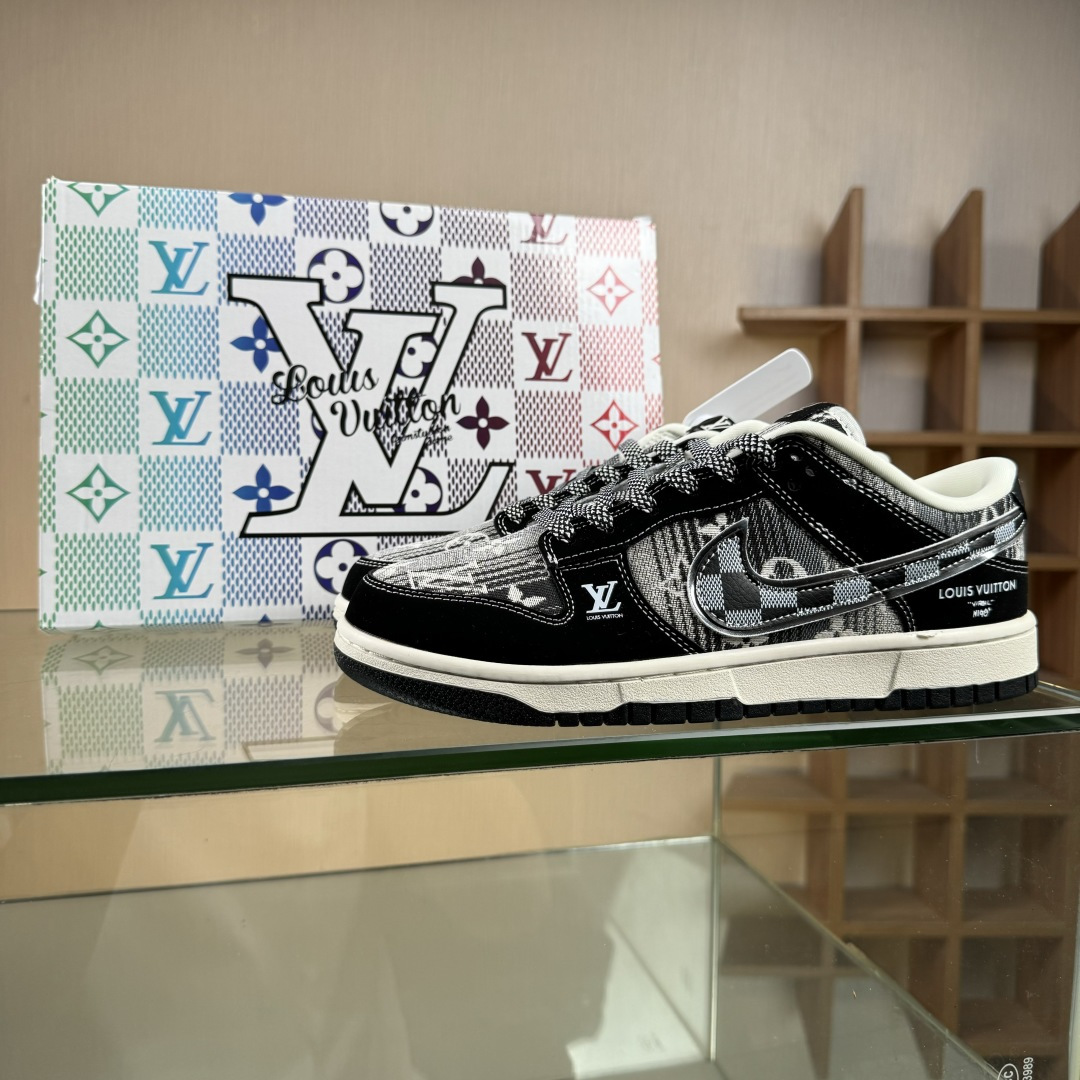 NIKE SB Dunk Low RETRO x Louis Vuitton 黑白格满天星 DS6608-005